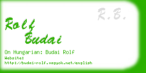 rolf budai business card